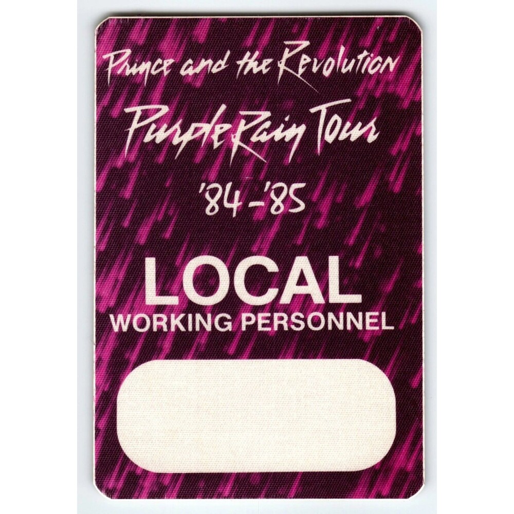 Prince And The Revolution Purple Rain Local 1984-1985 Tour Backstage Pass Funk